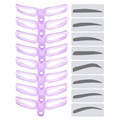 Kit para Desenhar Sobrancelhas com 8 Moldes de Sobrancelha Reutilizáveis