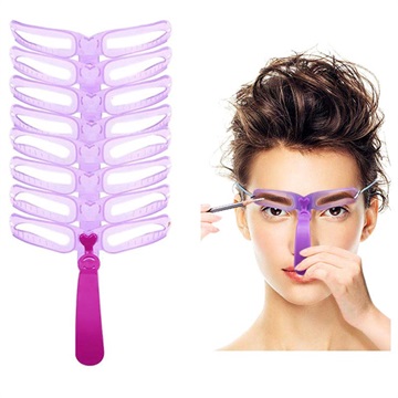 Kit para Desenhar Sobrancelhas com 8 Moldes de Sobrancelha Reutilizáveis