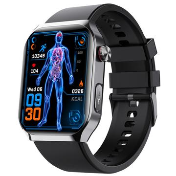 F700 Relógio inteligente à prova de água com SOS, ECG, monitor de sono e fitness - Bracelete de silicone