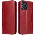 Bolsa Tipo Carteira De Pele Fierre Shann Para iPhone 14 Pro - Vermelha