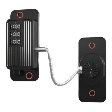 FQ10 Fecho de segurança para crianças sem broca com palavra-passe e chave - Preto