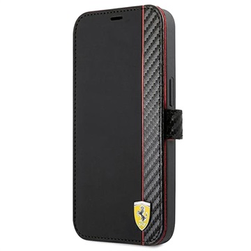 Bolsa Tipo Carteira Ferrari On Track Carbon Stripe para iPhone 13