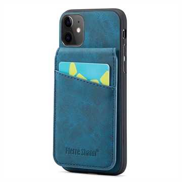 Capa Híbrida Revestida Fierre Shann para iPhone 11 com Ranhura de Cartão e Suporte - Azul