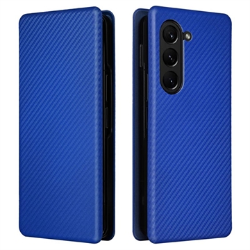 Bolsa Flip para Samsung Galaxy Z Fold5 - Fibra de Carbono - Azul