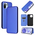 Bolsa Flip para Xiaomi Mi 11 Lite 5G - Fibra de Carbono - Azul