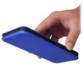 Bolsa Flip para Xiaomi Mi 11 Lite 5G - Fibra de Carbono - Azul