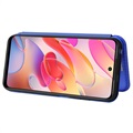 Bolsa Flip para Xiaomi Redmi Note 10 5G - Fibra de Carbono - Azul