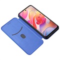 Bolsa Flip para Xiaomi Redmi Note 10 5G - Fibra de Carbono - Azul