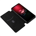 Bolsa Flip para Asus ROG Phone 5 - Fibra de Carbono - Preta
