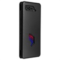 Bolsa Flip para Asus ROG Phone 5 - Fibra de Carbono - Preta