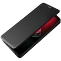 Bolsa Flip para Asus ROG Phone 5 - Fibra de Carbono - Preta