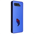 Bolsa Flip para Asus ROG Phone 5 - Fibra de Carbono - Azul