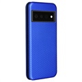 Bolsa Flip para Google Pixel 6 - Fibra de Carbono - Azul
