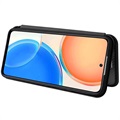 Bolsa Flip para Honor X8 - Fibra de Carbono - Preto