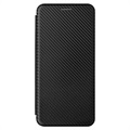 Bolsa Flip para Motorola Moto E20 - Fibra de Carbono - Preto