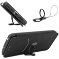 Bolsa Flip para Motorola Moto G50 5G - Fibra de Carbono - Preto