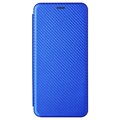 Bolsa Flip para Motorola Moto G50 5G - Fibra de Carbono - Azul