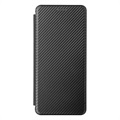 Bolsa Flip para Motorola Moto G51 5G - Fibra de Carbono - Preto