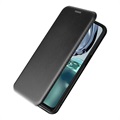 Bolsa Flip para Motorola Moto G62 5G - Fibra De Carbono - Preto