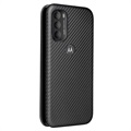 Bolsa Flip para Motorola Moto G71 5G - Fibra De Carbono