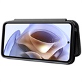 Bolsa Flip para Motorola Moto G71 5G - Fibra De Carbono