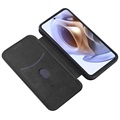 Bolsa Flip para Motorola Moto G71 5G - Fibra De Carbono