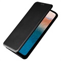 Bolsa Flip para Nokia C21 Plus - Fibra de Carbono - Preto