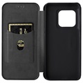 Bolsa Flip para OnePlus 10 Pro - Fibra de Carbonoe - Preta