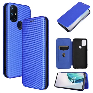 Bolsa Flip para OnePlus Nord N10 5G - Fibra de Carbono - Azul