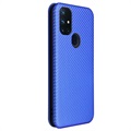 Bolsa Flip para OnePlus Nord N10 5G - Fibra de Carbono - Azul