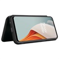 Bolsa Flip para OnePlus Nord N100 - Fibra de Carbono - Preta