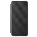 Bolsa Flip para Samsung Galaxy A02s - Fibra de Carbono - Preto