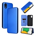 Bolsa Flip para Samsung Galaxy A03 Core - Fibra de Carbono - Azul