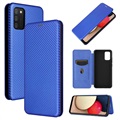 Bolsa Flip para Samsung Galaxy A03s - Fibra de Carbono - Azul