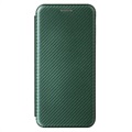 Bolsa Flip para Samsung Galaxy A22 4G - Fibra de Carbono - Verde