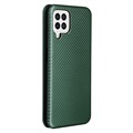 Bolsa Flip para Samsung Galaxy A22 4G - Fibra de Carbono - Verde