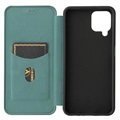 Bolsa Flip para Samsung Galaxy A22 4G - Fibra de Carbono - Verde