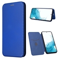 Bolsa Flip para Samsung Galaxy A34 5G - Fibra de Carbono - Azul
