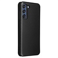 Bolsa Flip para Samsung Galaxy S21 FE 5G - Fibra de Carbono - Preto
