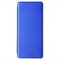 Bolsa Flip para Sony Xperia 1 III - Fibra de Carbono - Azul