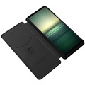 Bolsa Flip para Sony Xperia 1 IV - Fibra de Carbono - Preto