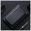 Bolsa Flip para iPhone 13 Mini - Fibra de Carbono - Preto