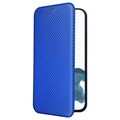 Bolsa Flip para iPhone 14 Pro - Fibra de Carbono - Azul