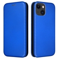 Bolsa Flip para iPhone 15 - Fibra de Carbono - Azul