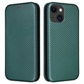 Bolsa Flip para iPhone 15 - Fibra de Carbono - Verde