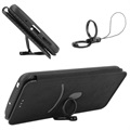 Bolsa Flip para Sony Xperia 10 IV - Fibra de Carbono - Preto