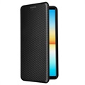 Bolsa Flip para Sony Xperia 10 IV - Fibra de Carbono - Preto