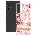 Capa de TPU Flower Series para Samsung Galaxy A33 5G - Gardénia Rosa