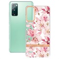 Capa de TPU Flower Series para Samsung Galaxy S20 FE - Gardénia Rosa
