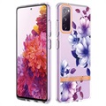 Capa de TPU Flower Series para Samsung Galaxy S20 FE - Begónia Púrpura